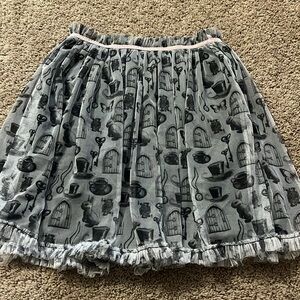 D-signed sz L (14-16) Alice in wonderland elastic waist skirt
